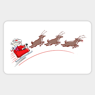 Santa Speeding across the skies Magnet